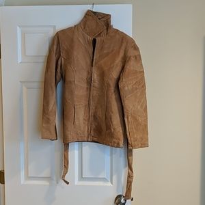 Leather works tan jacket